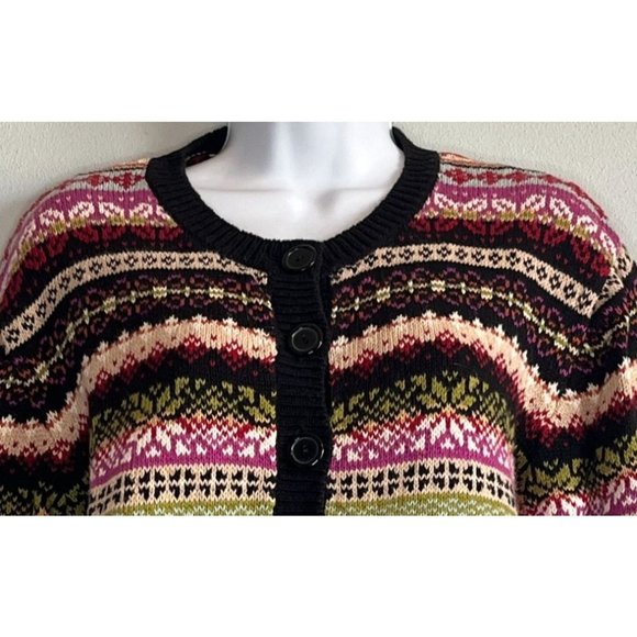 Vintage Multicolor Patterned Cardigan Tiara International - Picture 3 of 9